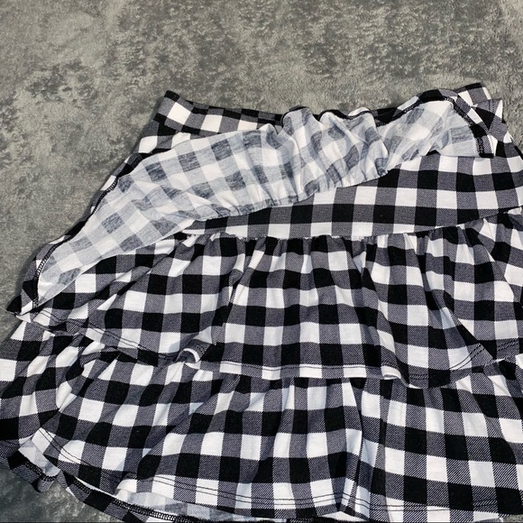 Girls Justice Black & White Plaid Ruffle Skort Size:12 - Picture 3 of 7